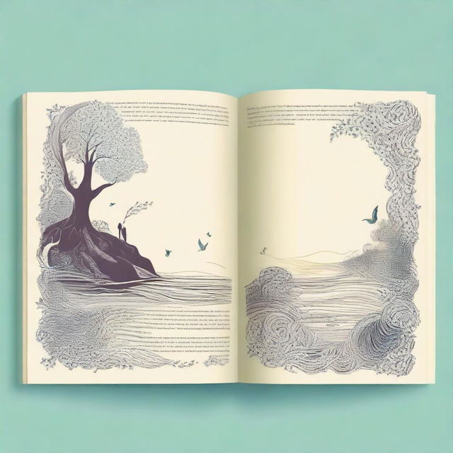 Create an engaging and attractive background design for the pages of a book, without showing the edges of the paper