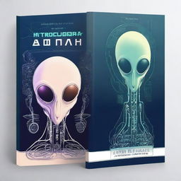 Create a book cover for 'Introdução à Inteligência Artificial: Um Guia para Iniciantes' featuring an alien illustration