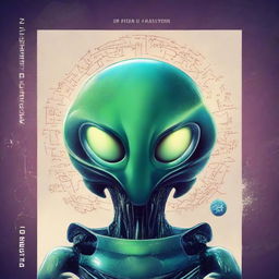 Create a book cover for 'Introdução à Inteligência Artificial: Um Guia para Iniciantes' featuring an alien illustration