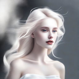 Create a dazzling digital art piece featuring a white blonde 20-year-old woman, personifying sensuality