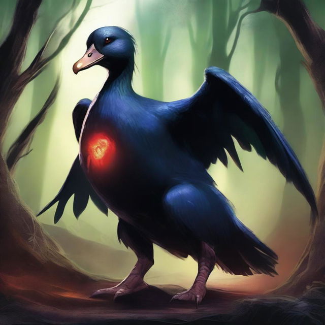 A fearsome duck monster in a Dungeons & Dragons setting