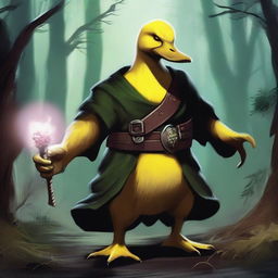 A fearsome yellow duck beast in a Dungeons & Dragons setting