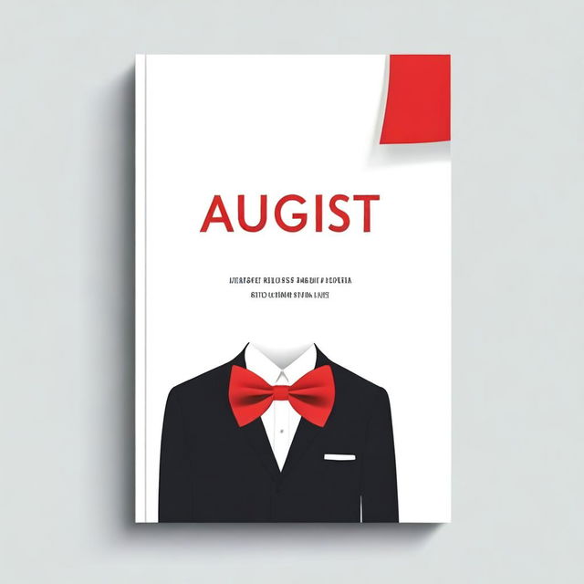 A black and grey fiction book cover featuring a red bow tie prominently in the center