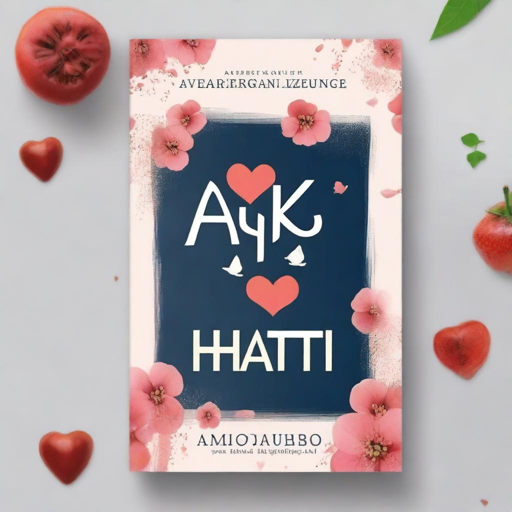 Create a book cover design with the title 'Aku Mencintainya Dari Hati'