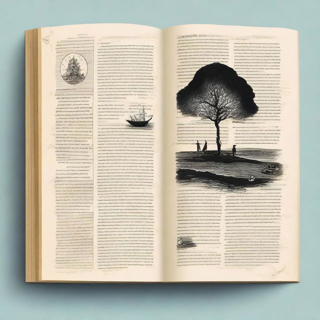 Create a book page design featuring the quote: 'Cinta seperti misteri terselubung pada suatu zaman, mengendap-ngendap di balik penampilan dan menjadikan hati sebagai sarangnya'