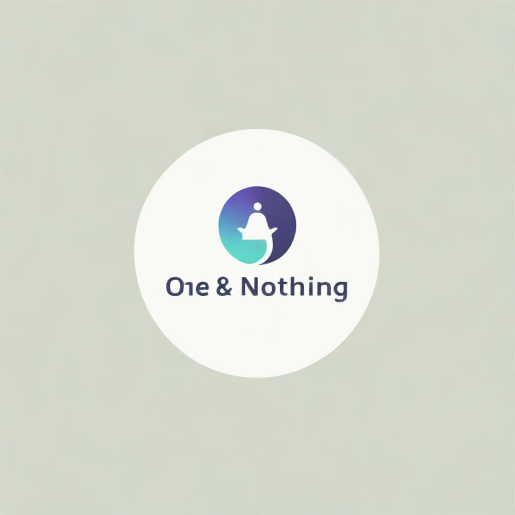 Create a logo for 'One & Nothing' that blends themes of science and meditation, incorporating the yin-yang symbol