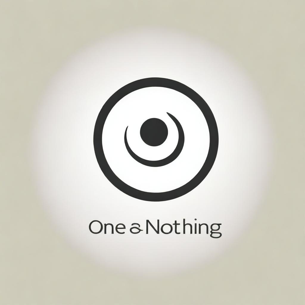 Create a logo for 'One & Nothing' that blends themes of science and meditation, incorporating the yin-yang symbol