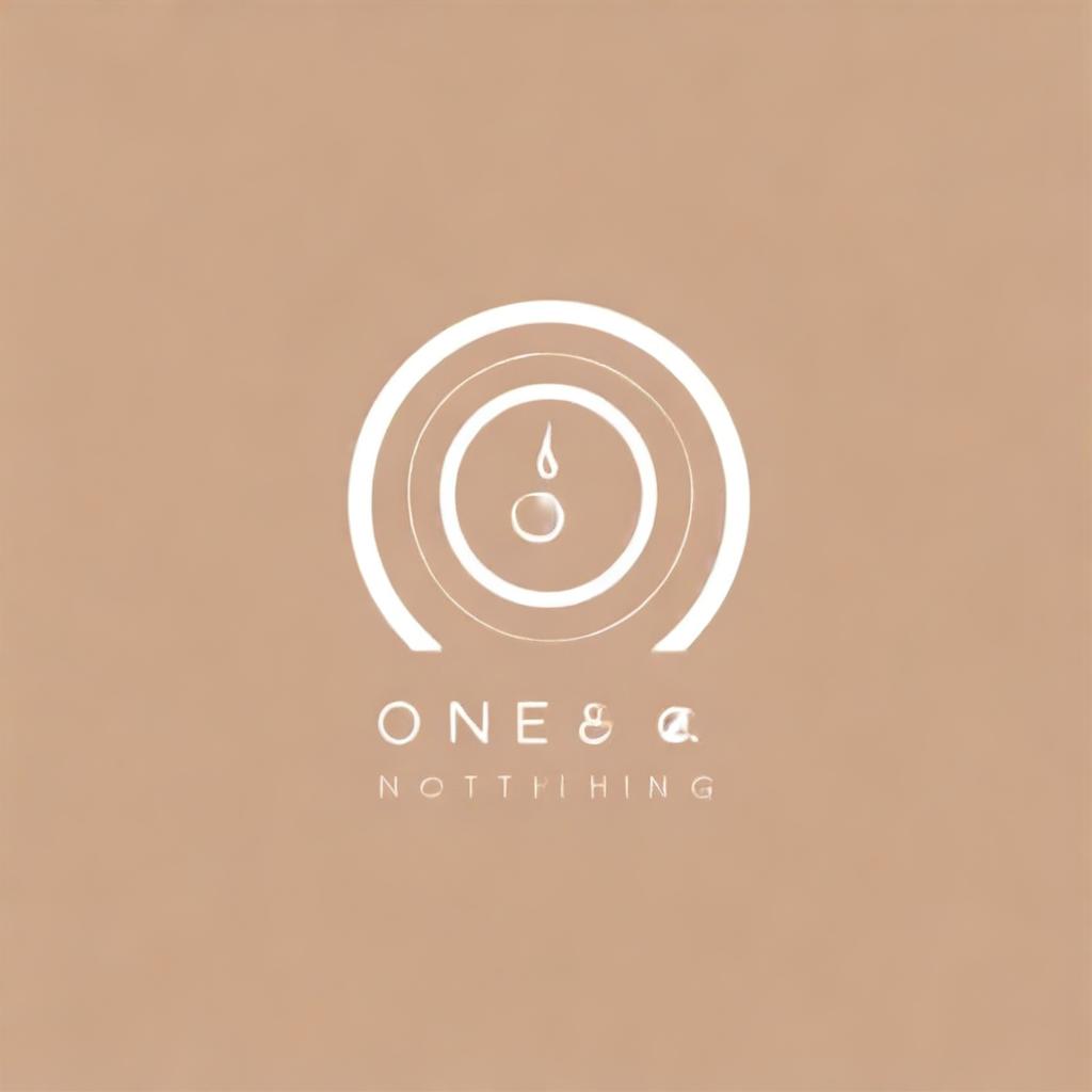 Design a logo for 'One & Nothing' with a focus on science and meditation, featuring a large '1' and vortex elements