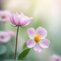 A poetic scene illustrating the fleeting beauty of life, with a flower losing its petals