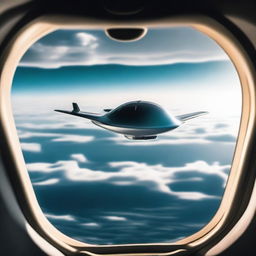 Create an eye-catching YouTube thumbnail for a video about a UFO sighting captured by a pilot on a commercial flight