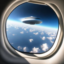 Create an eye-catching YouTube thumbnail for a video about a UFO sighting captured by a pilot on a commercial flight