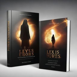 Create a dark-themed book cover titled 'Lexis Echoes of Empowerment - The Time Twisted Triumph'