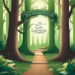 Create a captivating book cover featuring an enchanting forest with a mysterious pathway leading into the dense trees