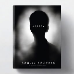 Create a mystery book cover featuring two blurred faces of the same person that blend together almost completely