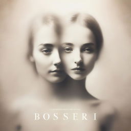 A mystery book cover featuring two blurred faces of the same feminine person that blend together almost completely, creating a surreal and enigmatic effect