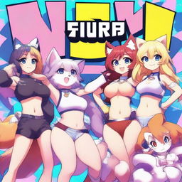 In the center of the screen, in big, bold letters, it reads 'TOP 5 H FURRY GAMES,' surrounded by a cast of super cute and sexy anime-style furry girls, all posing seductively to grab your attention