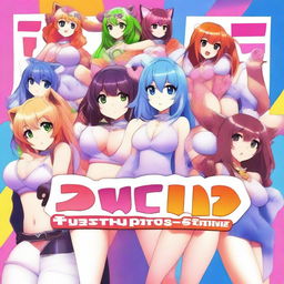 In the center of the screen, in big, bold letters, it reads 'TOP 5 H FURRY GAMES,' surrounded by a cast of super cute and sexy anime-style furry girls, all posing seductively to grab your attention