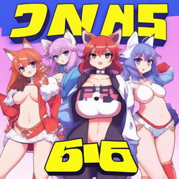 In the center of the screen, in big, bold letters, it reads 'TOP 5 H FURRY GAMES,' surrounded by a cast of super cute and sexy anime-style furry girls, all posing seductively to grab your attention