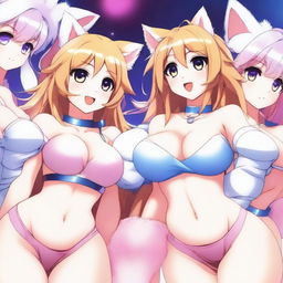 Surrounded by a cast of super cute and sexy anime-style furry girls, all posing seductively to grab attention