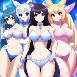 Surrounded by a cast of anime-style furry girls, all super cute and sexy, posing seductively to grab attention