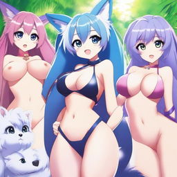 Surrounded by a cast of anime furry girls, all super cute and sexy, posing seductively to grab attention