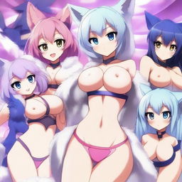 Surrounded by a cast of anime furry girls, all super cute and sexy, posing seductively to grab attention