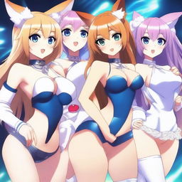 Surrounded by a cast of anime furry girls, all super cute and sexy, posing seductively to grab attention