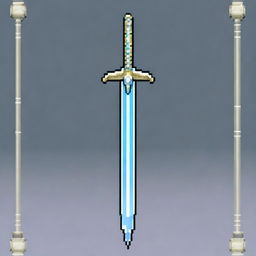 A detailed image of a wind sword designed in pixel art style