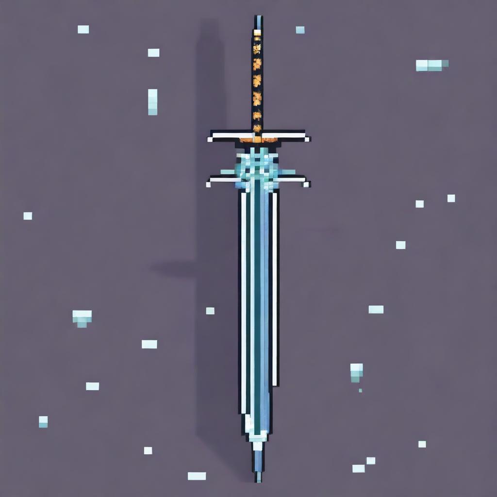 A detailed image of a wind sword designed in pixel art style