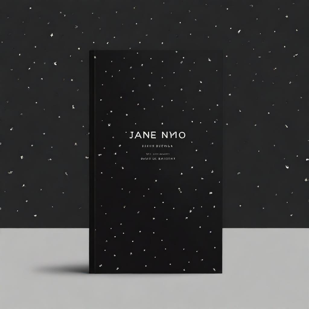 A black book cover featuring a minimalist design with stars scattered across the background