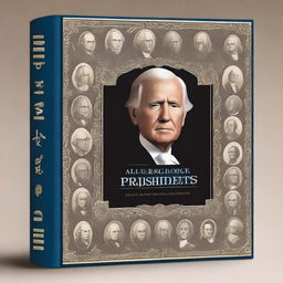 Create a detailed and elegant book cover featuring all of the USA Presidents