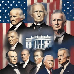 A detailed and elegant book cover titled 'A Big Book Of All Of The USA Presidents'