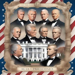 A detailed and elegant book cover titled 'A Big Book Of All Of The USA Presidents'