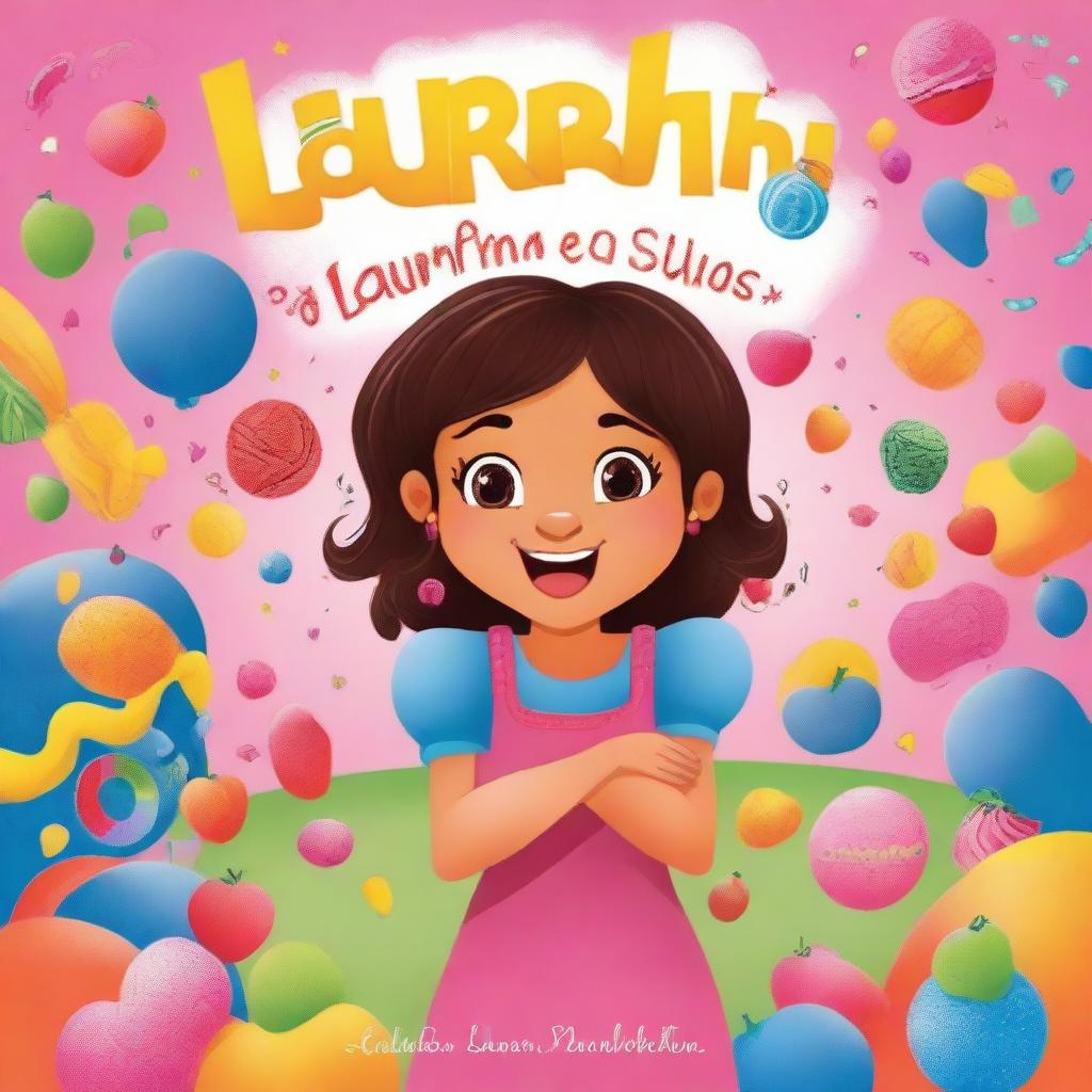 Create a children's ebook cover for the book titled 'Laurinha e suas Delícias Cantantes'