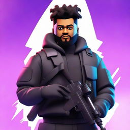 Create an image of The Weeknd as a tactical Fortnite character