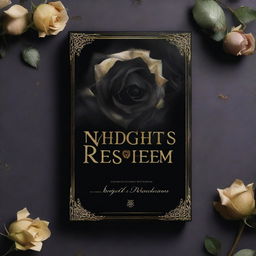 A dark fantasy book cover featuring black roses on the sides, adding a mysterious atmosphere