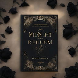 A dark fantasy book cover featuring black roses on the sides, adding a mysterious atmosphere