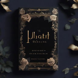 A dark fantasy book cover featuring black roses on the sides, adding a mysterious atmosphere