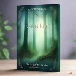 A beautifully designed book cover featuring an enchanting forest with a mystical aura