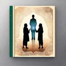 Create a book cover for a novel titled 'Cermin Takdir' which tells the story of a woman and a man who meet in another dimension