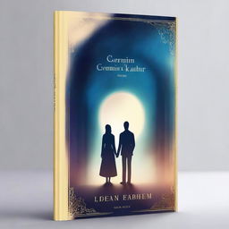 Create a book cover for a novel titled 'Cermin Takdir' which tells the story of a woman and a man who meet in another dimension