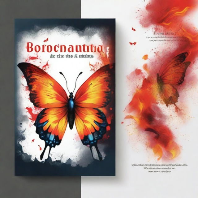 Create a book cover with the title 'Borboleta em Chamas'