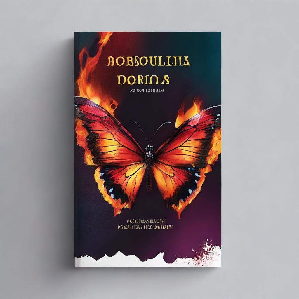 Create a book cover with the title 'Borboleta em Chamas'