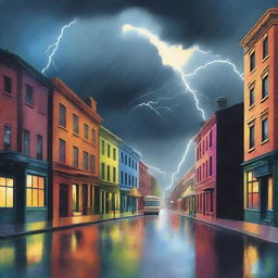 A captivating book cover illustration showing a street divided by contrasting weather conditions