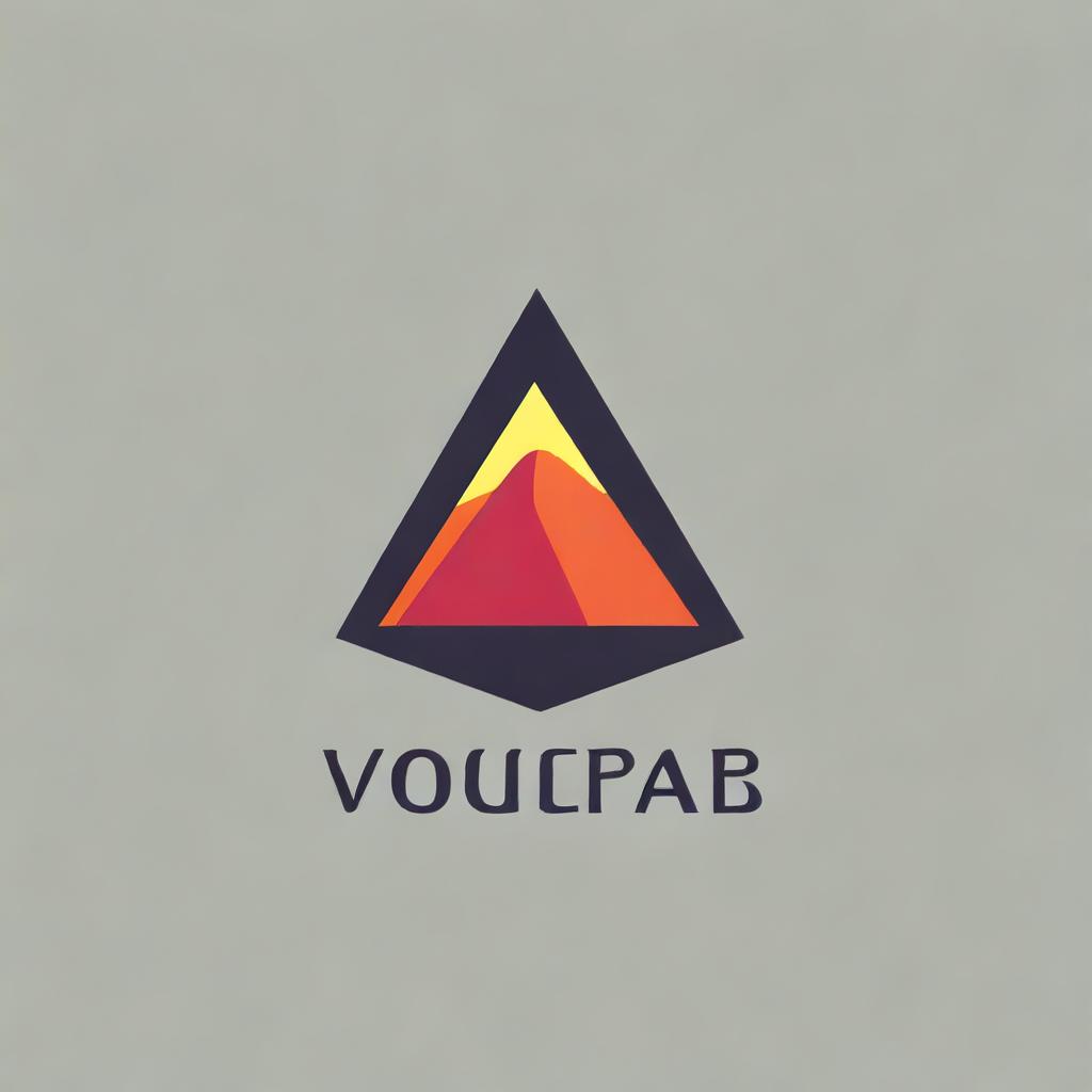 A sleek and modern logo design featuring a volcano