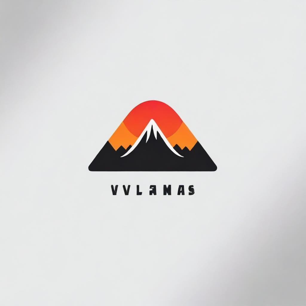 A sleek and modern logo design featuring a volcano