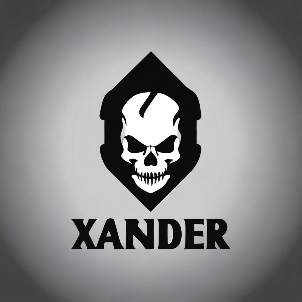 Create an image featuring a logo with the text 'XANDER' and elements that represent killers