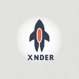 Create an image featuring a logo with the text 'XANDER' and a rocket