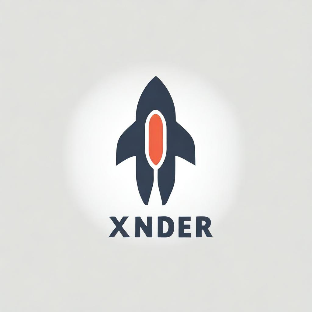Create an image featuring a logo with the text 'XANDER' and a rocket