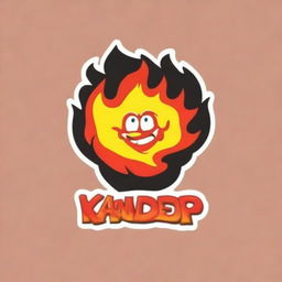 Create an image featuring a logo with the text 'XANDER' and a cartoon fire